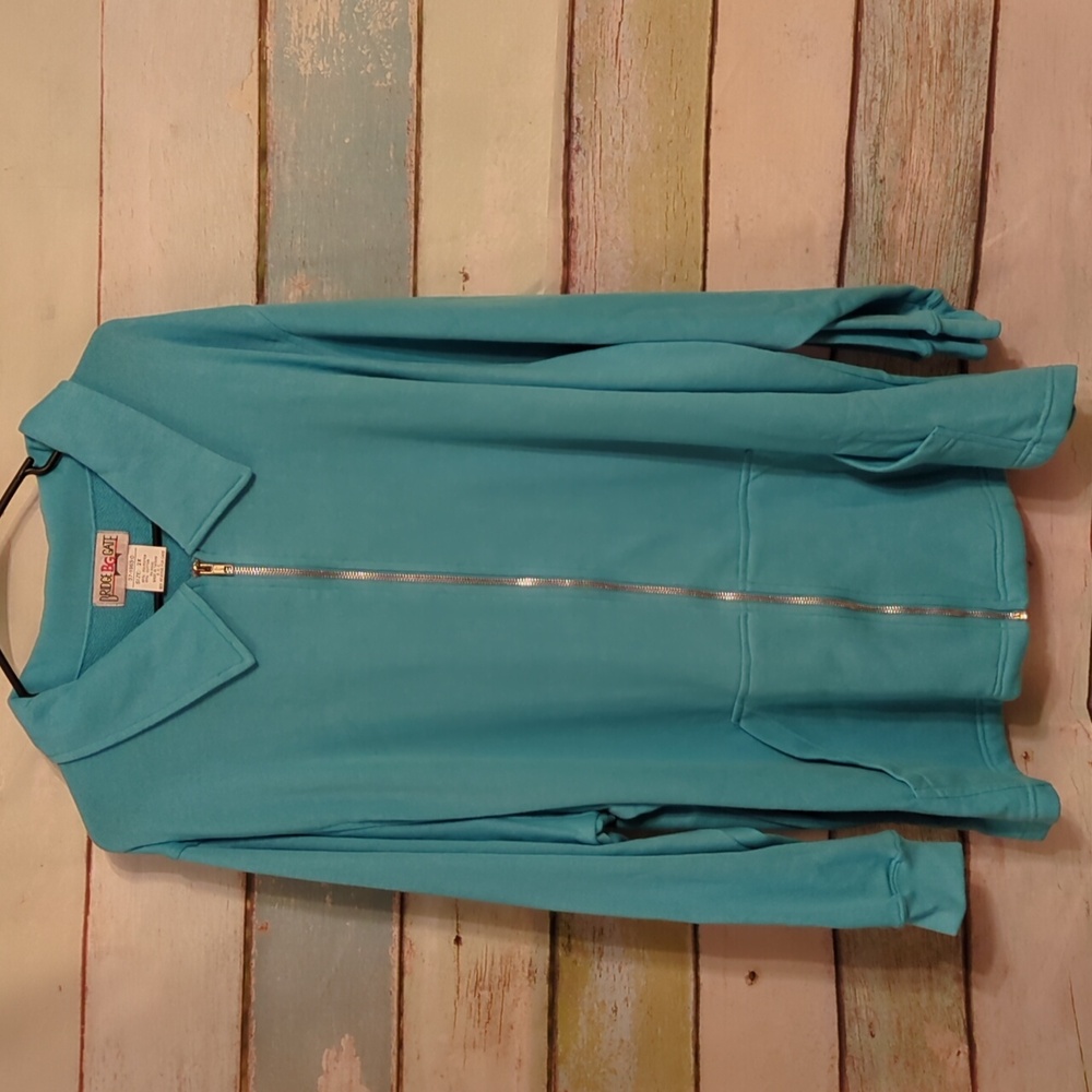 Teal 2x Zip Up Sweatshirt